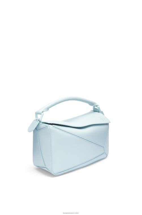 aguamarina bolso puzzle pequeño de piel de becerro satinada Loewe R8J8Z459 mujer