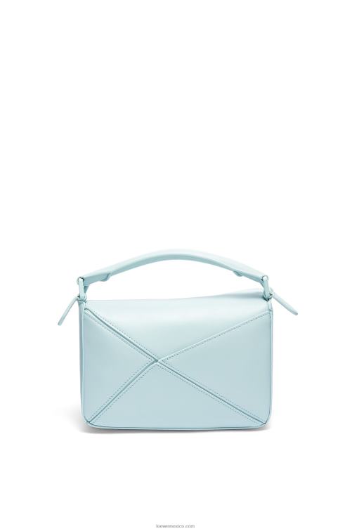 aguamarina bolso puzzle pequeño de piel de becerro satinada Loewe R8J8Z459 mujer