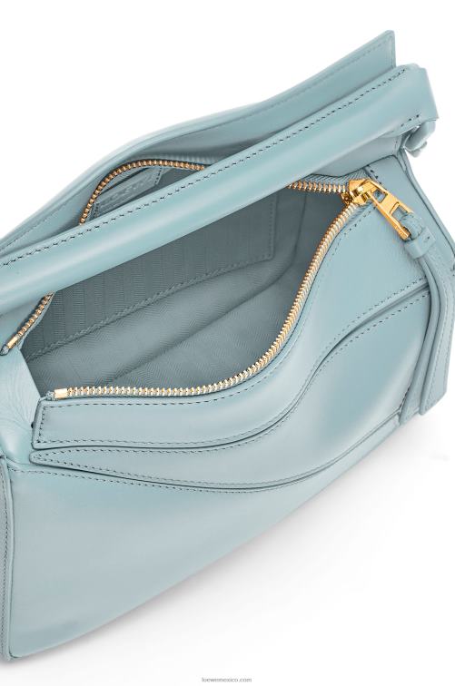 aguamarina bolso puzzle pequeño de piel de becerro satinada Loewe R8J8Z459 mujer