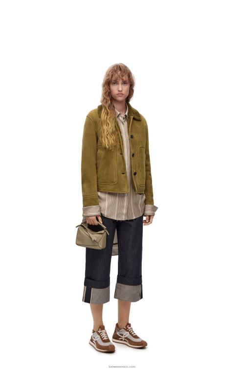 alcachofa verde bolso puzzle mini de suave piel de becerro granulada Loewe R8J8Z560 mujer