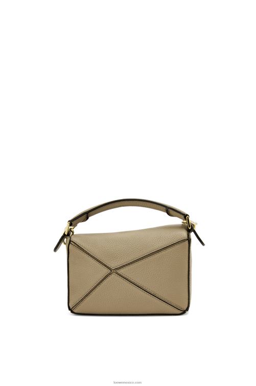 alcachofa verde bolso puzzle mini de suave piel de becerro granulada Loewe R8J8Z560 mujer