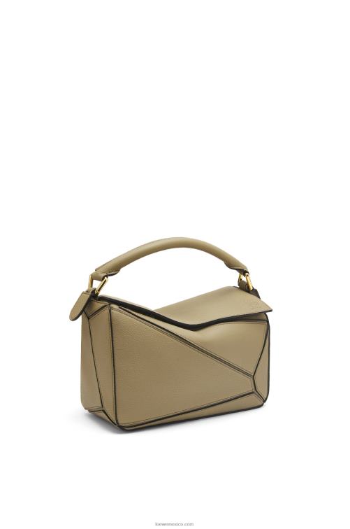 alcachofa verde bolso puzzle pequeño de suave piel de becerro granulada Loewe R8J8Z535 mujer