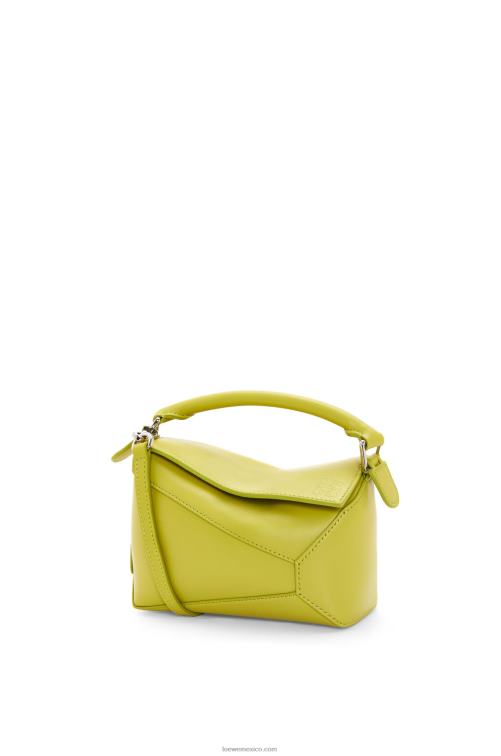 amarillo lima bolso mini puzzle edge de piel de becerro satinada Loewe R8J8Z211 mujer