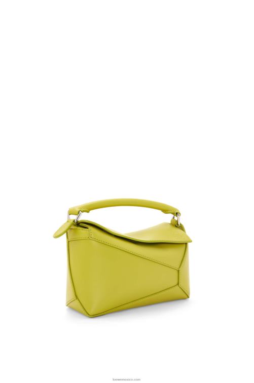 amarillo lima bolso mini puzzle edge de piel de becerro satinada Loewe R8J8Z211 mujer