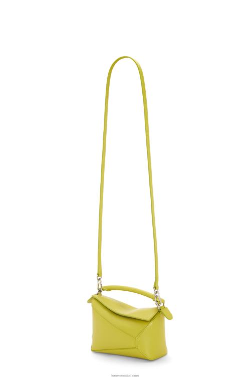 amarillo lima bolso mini puzzle edge de piel de becerro satinada Loewe R8J8Z211 mujer
