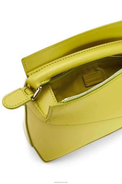 amarillo lima bolso mini puzzle edge de piel de becerro satinada Loewe R8J8Z211 mujer