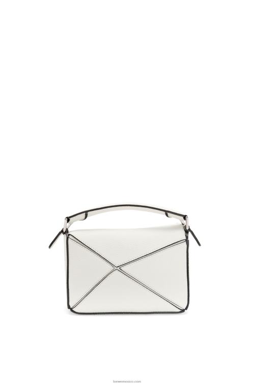 blanco suave bolso puzzle mini de suave piel de becerro granulada Loewe R8J8Z203 mujer