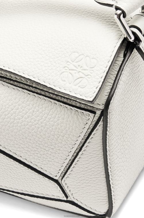 blanco suave bolso puzzle mini de suave piel de becerro granulada Loewe R8J8Z203 mujer