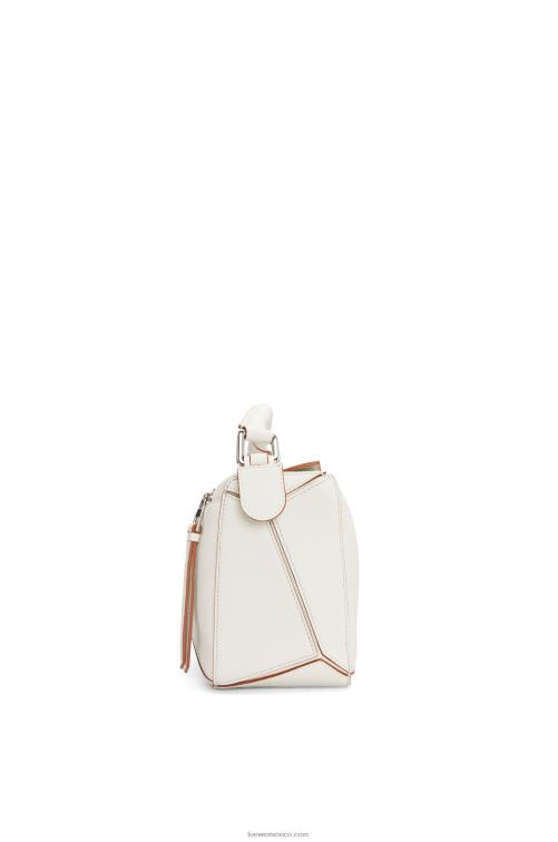 blanco suave bolso puzzle pequeño de suave piel de becerro granulada Loewe R8J8Z505 mujer