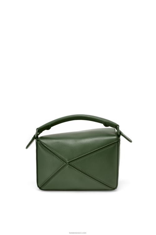 caqui de la vendimia bolso puzzle mini de piel de becerro satinada Loewe R8J8Z270 mujer