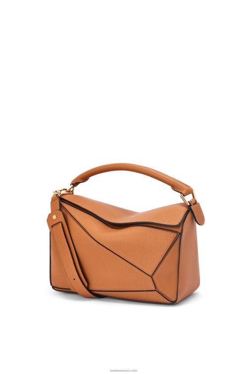 caramelo ligero bolso puzzle de suave piel de becerro graneada Loewe R8J8Z369 mujer