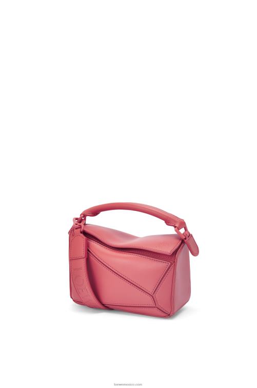 ciruela bolso puzzle mini de piel de becerro satinada Loewe R8J8Z266 mujer