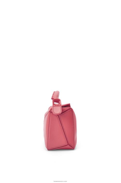 ciruela bolso puzzle mini de piel de becerro satinada Loewe R8J8Z266 mujer