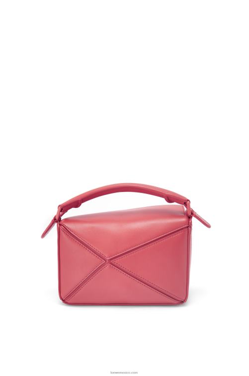 ciruela bolso puzzle mini de piel de becerro satinada Loewe R8J8Z266 mujer