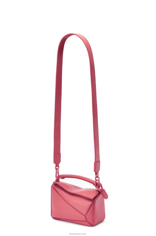 ciruela bolso puzzle mini de piel de becerro satinada Loewe R8J8Z266 mujer