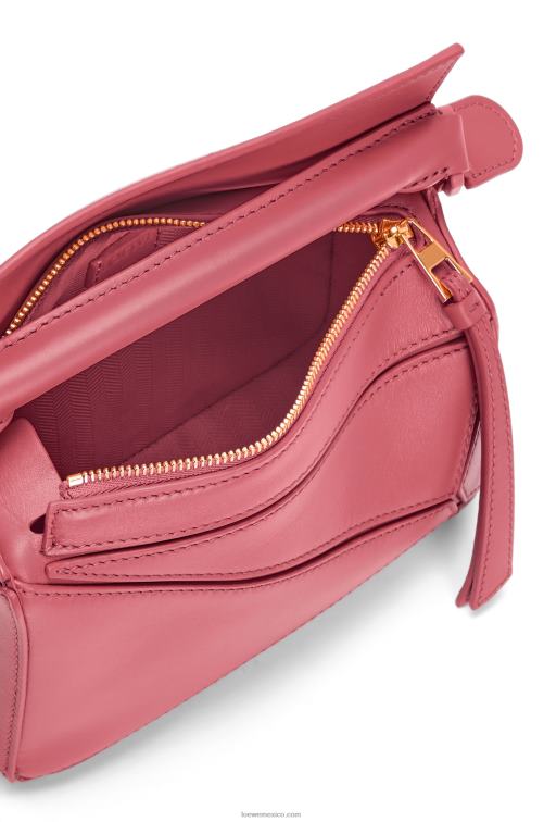 ciruela bolso puzzle mini de piel de becerro satinada Loewe R8J8Z266 mujer