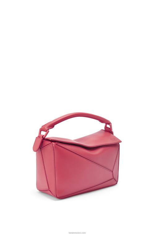 ciruela bolso puzzle pequeño de piel de becerro satinada Loewe R8J8Z490 mujer