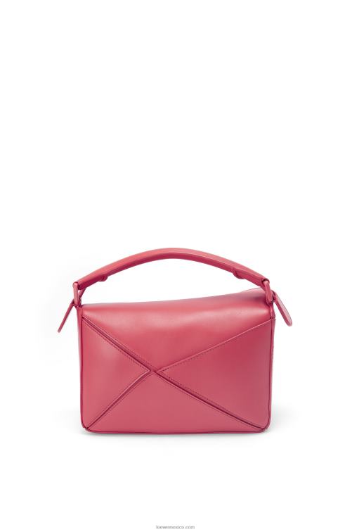 ciruela bolso puzzle pequeño de piel de becerro satinada Loewe R8J8Z490 mujer