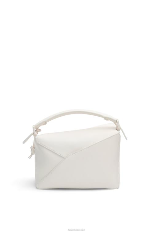 esmalte blanco bolso puzzle edge pequeño de piel de becerro satinada Loewe R8J8Z435 mujer