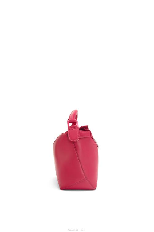 esmalte rojo rubí bolso puzzle edge pequeño de piel de becerro satinada Loewe R8J8Z436 mujer
