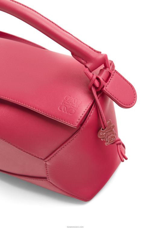 esmalte rojo rubí bolso puzzle edge pequeño de piel de becerro satinada Loewe R8J8Z436 mujer