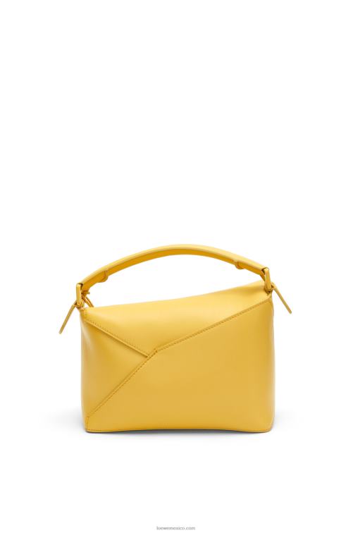 glaseado amarillo pálido bolso puzzle edge pequeño de piel de becerro satinada Loewe R8J8Z530 mujer