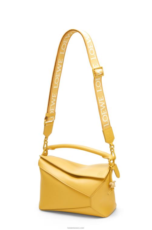 glaseado amarillo pálido bolso puzzle edge pequeño de piel de becerro satinada Loewe R8J8Z530 mujer