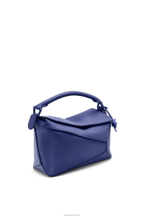glaseado de color morado oscuro bolso puzzle edge pequeño de piel de becerro satinada Loewe R8J8Z531 mujer
