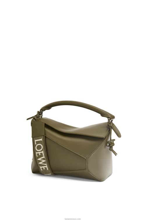 glaseado de polvo de té bolso puzzle edge pequeño de piel de becerro satinada Loewe R8J8Z536 mujer