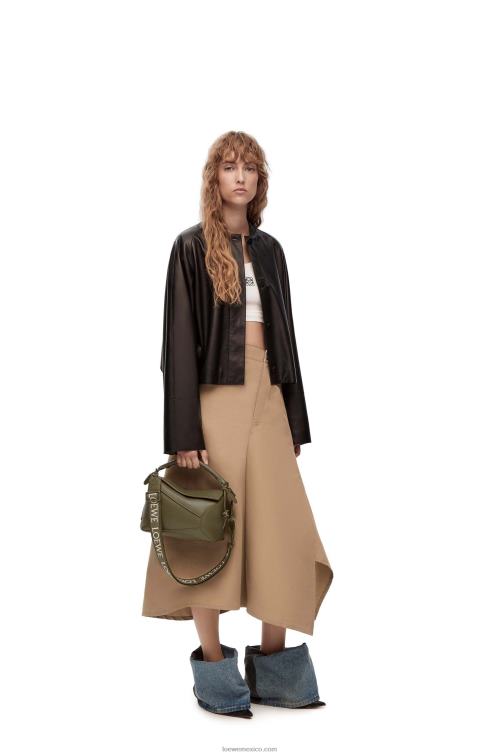 glaseado de polvo de té bolso puzzle edge pequeño de piel de becerro satinada Loewe R8J8Z536 mujer
