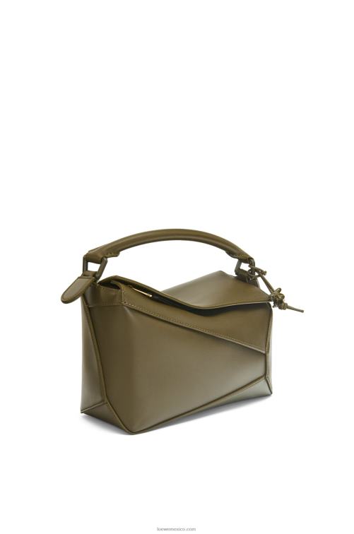 glaseado de polvo de té bolso puzzle edge pequeño de piel de becerro satinada Loewe R8J8Z536 mujer