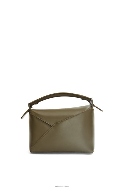 glaseado de polvo de té bolso puzzle edge pequeño de piel de becerro satinada Loewe R8J8Z536 mujer