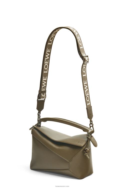 glaseado de polvo de té bolso puzzle edge pequeño de piel de becerro satinada Loewe R8J8Z536 mujer