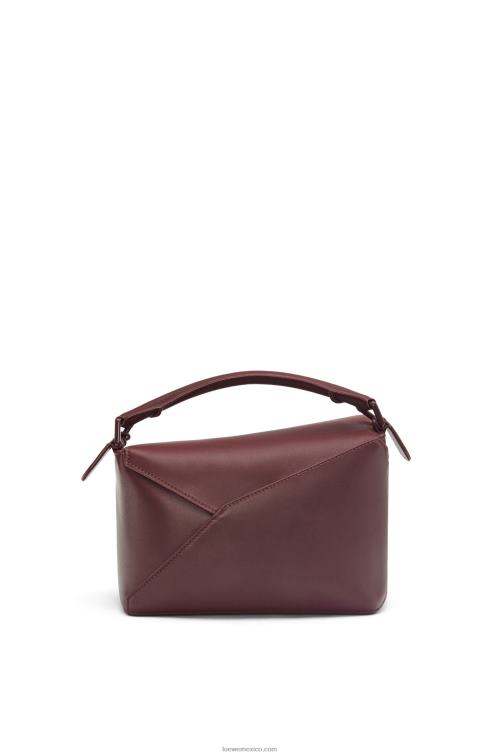 glaseado de sang de boeuf bolso puzzle edge pequeño de piel de becerro satinada Loewe R8J8Z274 mujer