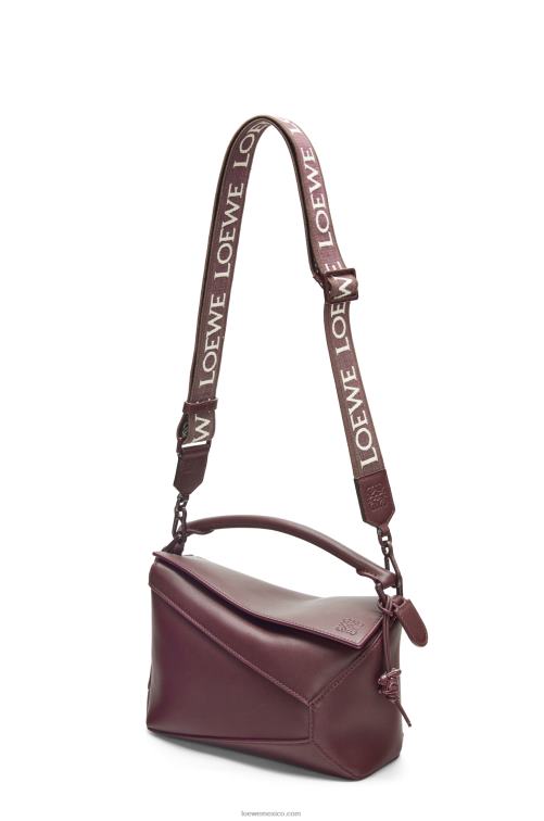 glaseado de sang de boeuf bolso puzzle edge pequeño de piel de becerro satinada Loewe R8J8Z274 mujer