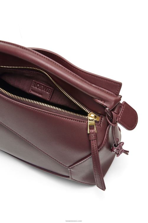 glaseado de sang de boeuf bolso puzzle edge pequeño de piel de becerro satinada Loewe R8J8Z274 mujer