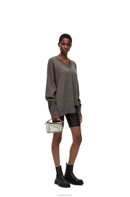 gris ceniza/celadón claro minibolso puzzle de piel de becerro clásica Loewe R8J8Z257 mujer