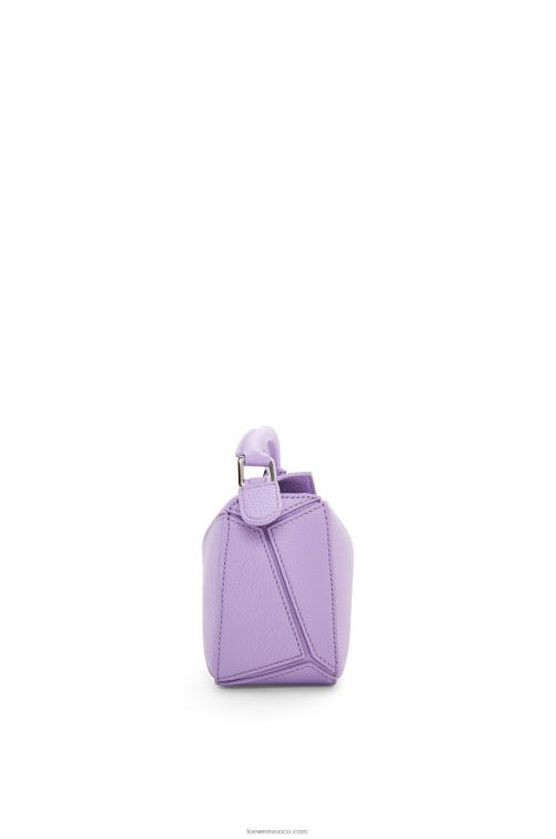 malva claro bolso puzzle mini de suave piel de becerro granulada Loewe R8J8Z199 mujer