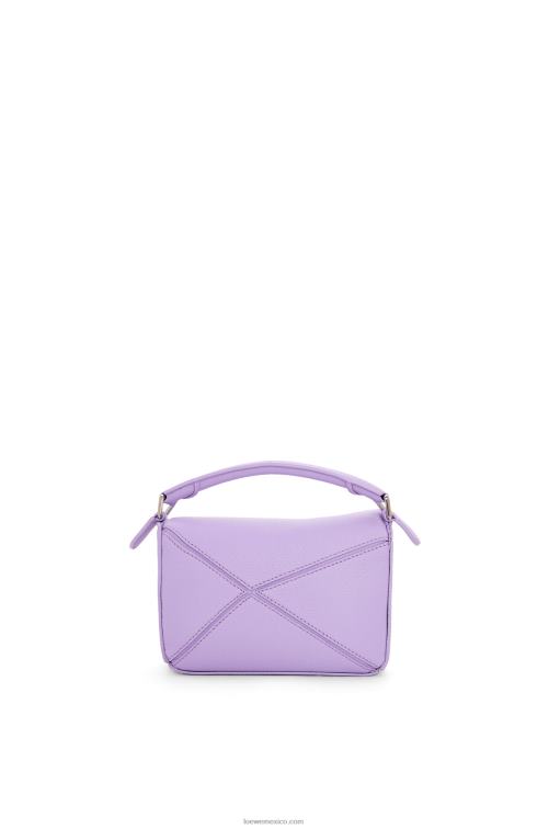 malva claro bolso puzzle mini de suave piel de becerro granulada Loewe R8J8Z199 mujer