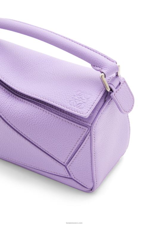 malva claro bolso puzzle mini de suave piel de becerro granulada Loewe R8J8Z199 mujer