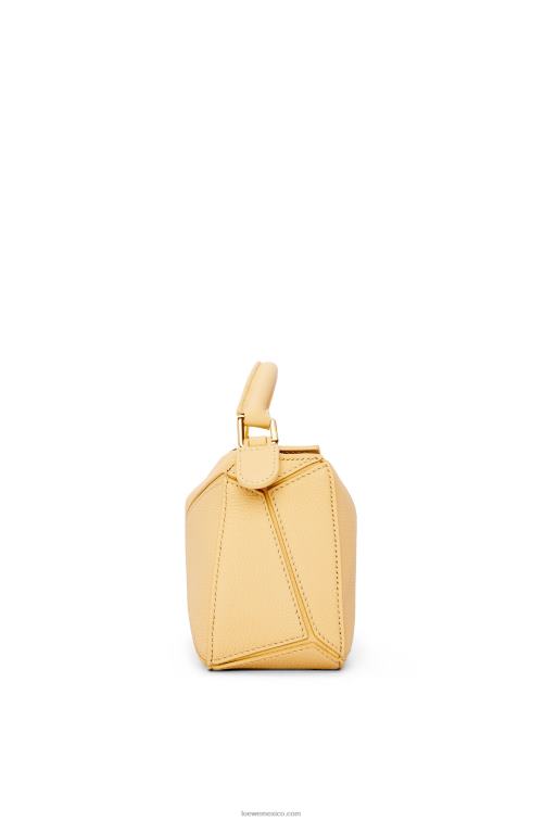 mantequilla oscura bolso puzzle mini de suave piel de becerro granulada Loewe R8J8Z234 mujer