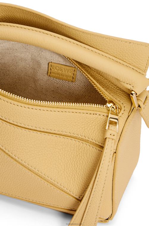 mantequilla oscura bolso puzzle mini de suave piel de becerro granulada Loewe R8J8Z234 mujer