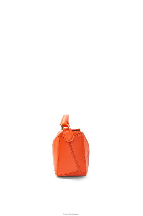 naranja Minibolso calcifer puzzle de piel de becerro satinada Loewe R8J8Z261 mujer