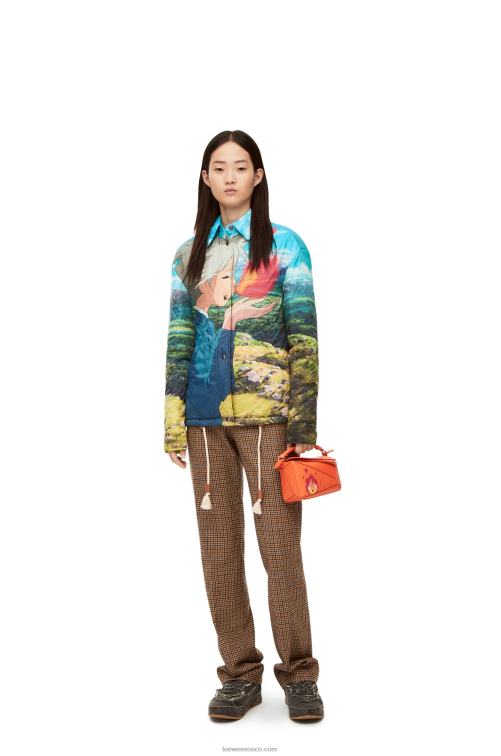naranja Minibolso calcifer puzzle de piel de becerro satinada Loewe R8J8Z261 mujer