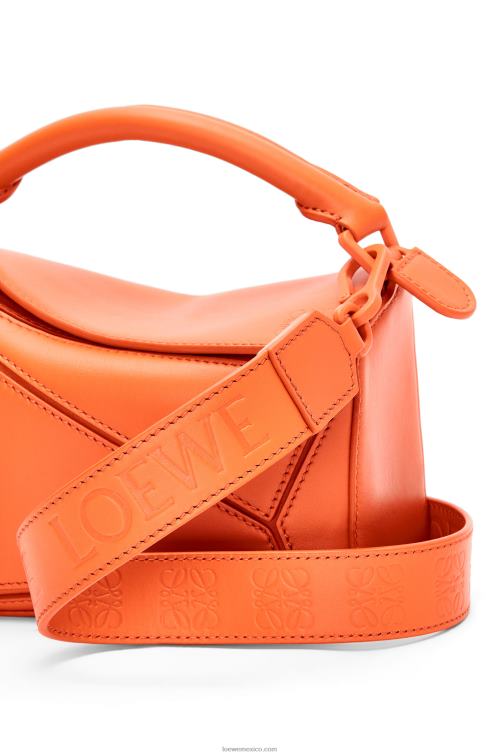 naranja bolso puzzle mini de piel de becerro satinada Loewe R8J8Z271 mujer