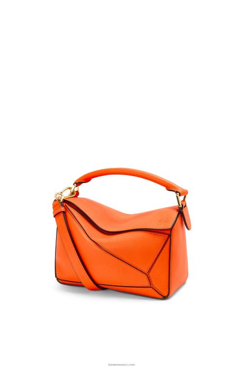 naranja bolso puzzle pequeño de piel de becerro clásica Loewe R8J8Z501 mujer
