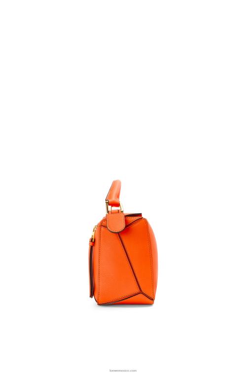 naranja bolso puzzle pequeño de piel de becerro clásica Loewe R8J8Z501 mujer