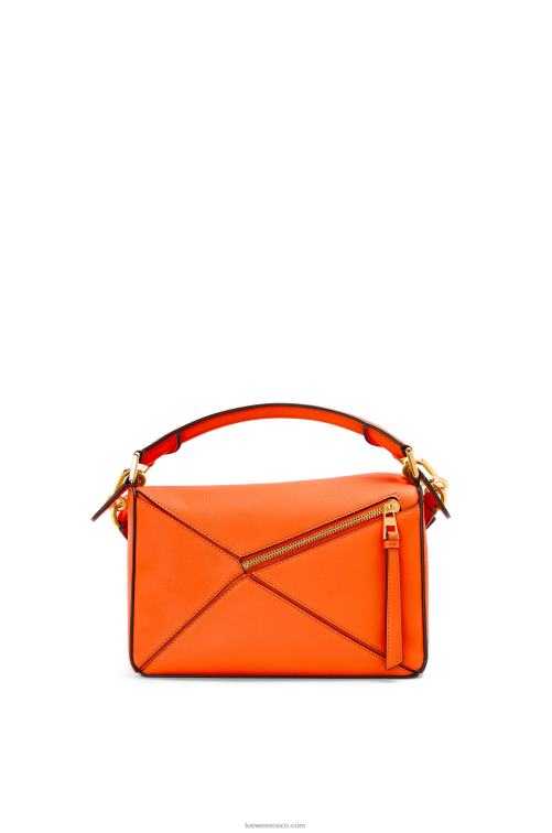naranja bolso puzzle pequeño de piel de becerro clásica Loewe R8J8Z501 mujer
