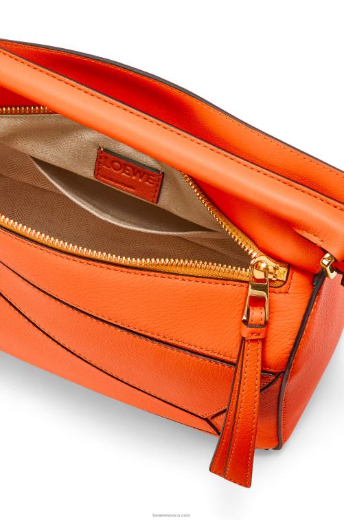 naranja bolso puzzle pequeño de piel de becerro clásica Loewe R8J8Z501 mujer