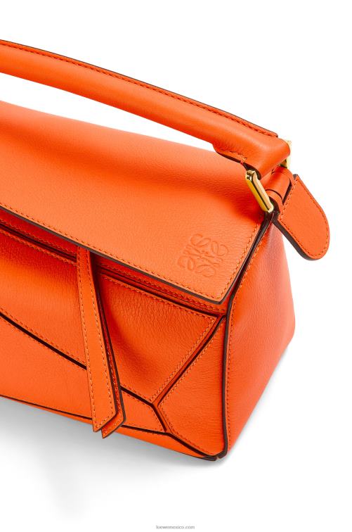 naranja bolso puzzle pequeño de piel de becerro clásica Loewe R8J8Z501 mujer